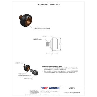 WES1760 Wescon 1760 Quick Change Chuck