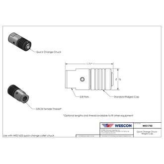 WES1750-EXL Wescon Model 1750 Quick Change Chuck - Extended