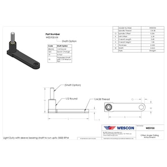 WES930-QC Pancake Drill Attachment Quick Change Shaft Straight 2.29 in Offset