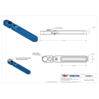 WES5803-2 Wescon WES5803 SR Type Adjustable Drill Bar - 3/4 in Bushing