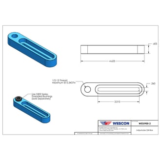 WES5900-2 Wescon WES5900 Threaded Type Adjustable Drill Bar - 1/2-13 Bushing