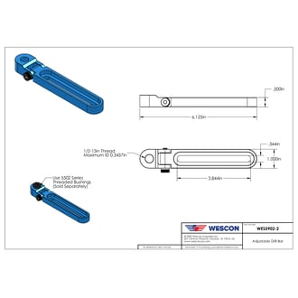 WES5902-2 Wescon WES5902 Threaded Type Adjustable Drill Bar - 1/2-13 Bushing
