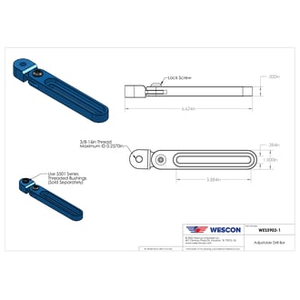 WES5903-1 Wescon WES5903 Threaded Type Adjustable Drill Bar - 3/8-16 Bushing