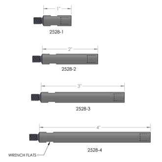 WES2528-4 Wescon Model WES2528-4 Threaded Drill Extension 4" Length