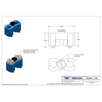 WES5400-1-1000 Wescon WES5400 SR Type Dog Bone Drill Guide 1/2"