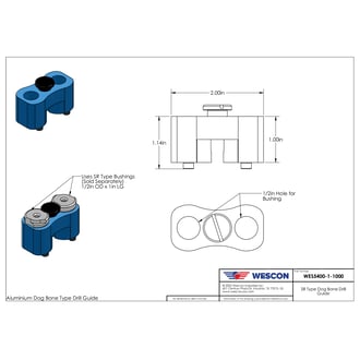 WES5400-1-1000 Wescon Model WES5400 SR Type Dog Bone Drill Guide 1/2"