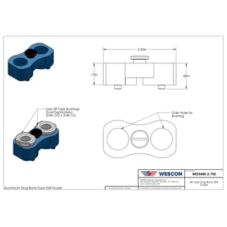WES5400-2-750 Wescon WES5400 SR Type Dog Bone Drill Guide 3/4"
