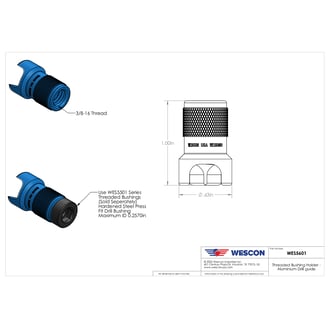WES5601 Wescon WES5601 Threaded Type Mini Drill Guide - 3/8-16 Threaded