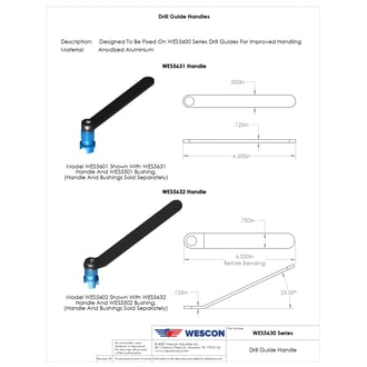 WES5632 Wescon Model WES5632 Drill Guide Handle