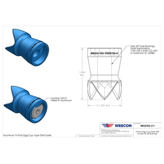 WES5703-2-T Wescon 5703-2-T Egg Cup Drill Guide