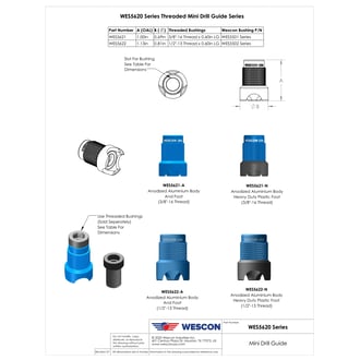 WES5622-N Wescon WES5622 Threaded Type Mini Drill Guide - Heavy Duty Plastic Foot