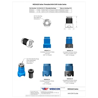 WES5622-N Wescon WES5622 Threaded Type Mini Drill Guide - Heavy Duty Plastic Foot