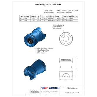 WES5701-A Wescon 5701-A Egg Cup Drill Guide