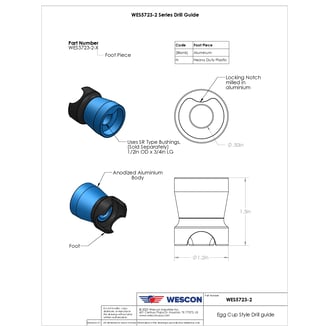 WES5723-2 Wescon WES5723-2 Egg Cup Style Drill Guide