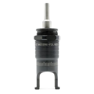 WES596-F2L-TF Wescon 596 Microstop - 1/4-28 - 3/4" Cutter Capacity - Flanged 2-Leg Skirt