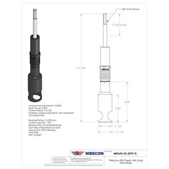 WES696-ES-2375-TL Wescon Taper Lok Microstop - 7/16-20 - 1" Cutter Capacity - Straight