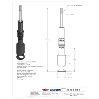 WES696-ES-2375-TL Wescon Taper Lok Microstop - 7/16-20 - 1" Cutter Capacity - Straight Skirt