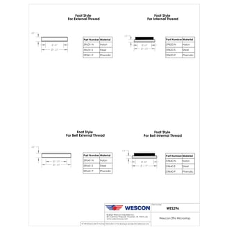 WES296-S3L-TS Wescon 296 Microstop - 1/4-28 - 5/8" Cutter Capacity - 3-Leg Skirt