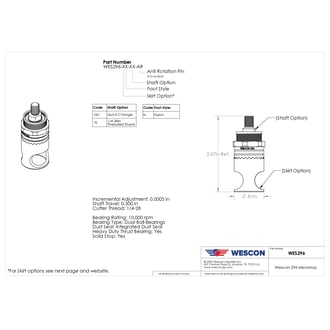 WES296-S3L-QC Wescon 296 Microstop - 1/4-28 - 5/8" Cutter Capacity - 3-Leg Skirt
