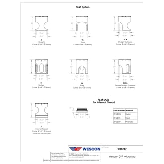 WES297-IN-TS Wescon 297 Stainless Steel Microstop - 1/4-28 - 1/2" Cutter Capacity - Internal Thread Skirt - Nylon Foot