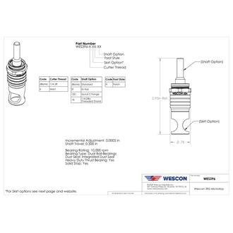 WES396-SEN-QC Wescon 396 Microstop - 1/4-28 - 1/2" Cutter Capacity - Slotted External Thread Skirt - Nylon Foot