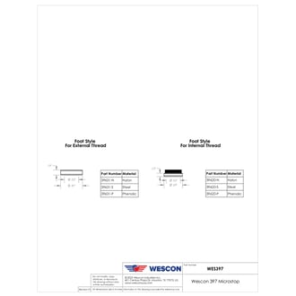 WES397-S-QC Wescon 397 Stainless Steel Microstop - 1/4-28 - 1/2" Cutter Capacity - Straight Skirt