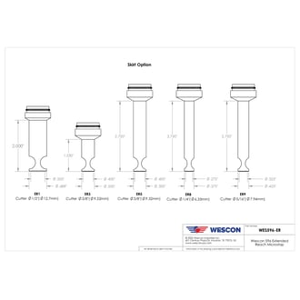 WES596-ER6 Wescon 596-ER Extended Reach - 1/4-28 - 5/8" Cutter Capacity - 2.75 in Length 5/8 in Cutter Capacity Skirt
