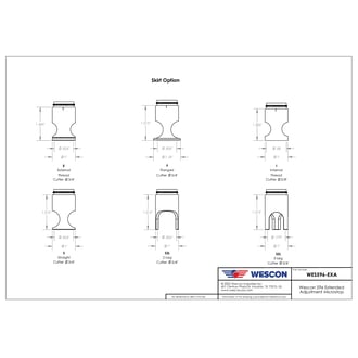 WES596-EXA-F-QC Wescon 596-EXA Extended Adjustment Microstop - 1/4-28 - 3/4" Cutter Capacity - Flanged Skirt