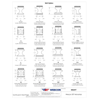 WES597-EP Wescon 597 Stainless Steel Microstop - 1/4-28 - 3/4" Cutter Capacity - External Thread Skirt - Phenolic Foot