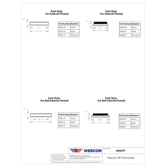 WES597-SL Wescon 597 Stainless Steel Microstop - 1/4-28 - 3/4" Cutter Capacity - Slotted Skirt