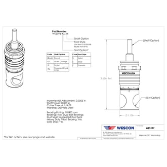 WES597-8-SIP Wescon 597 Stainless Steel - M8x1 - 15 mm Cutter Capacity - Slotted Internal Thread Skirt - Phenolic Foot