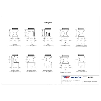 WES598-8-SF-TF Wescon 598 Microstop - M8x1 - 19 mm Cutter Capacity - Spherical Flanged Skirt
