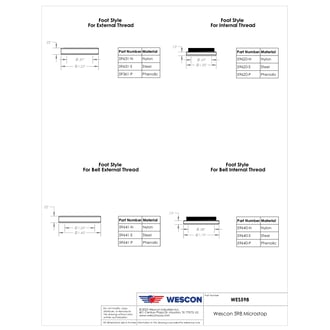 WES598-IN-TF Wescon 598 Microstop - 1/4-28 - 5/8" Cutter Capacity - Internal Thread Skirt - Nylon Foot