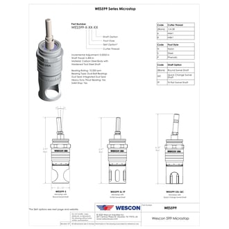 WES599-8-BIP Wescon 599 Stainless Steel Microstop - M8x1 - 19 mm Cutter Capacity - Bell Skirt Internal Phenolic Foot