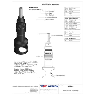 WES690-875-S3L-4320-TF Wescon 690 Microstop - 7/16-20 - 7/8" Cutter Capacity - 3-Leg
