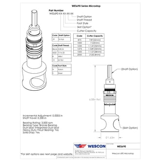 WES690-10-1375-SCA-TF Wescon 690 Microstop - M10x1 - 35 mm Cutter Capacity - Straight Cutaway Skirt