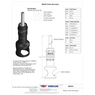 WES696-8-1500-EN-TF Wescon 696 Microstop - M8x1 - 38 mm Cutter Capacity - External Nylon Foot