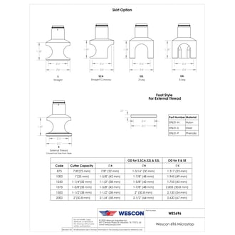 WES696-1000-TF Wescon 696 Microstop - 3/8-24 - 1" Cutter Capacity - Straight Skirt